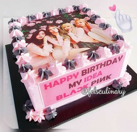 Blackpink Cake Design, Blackpink Cake, 21st Birthday Messages, Blackpink Birthday, Mermaid Birthday Party Food, Bts Cake, Birthday Theme Decoration, Birthday Dessert, Birthday Cakes For Teens