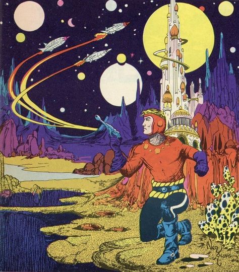 Atomic Age Art, 70s Sci Fi, Retro Scifi, Bd Art, 70s Sci Fi Art, Arte Peculiar, Scifi Fantasy Art, Science Fiction Illustration, Retro Space