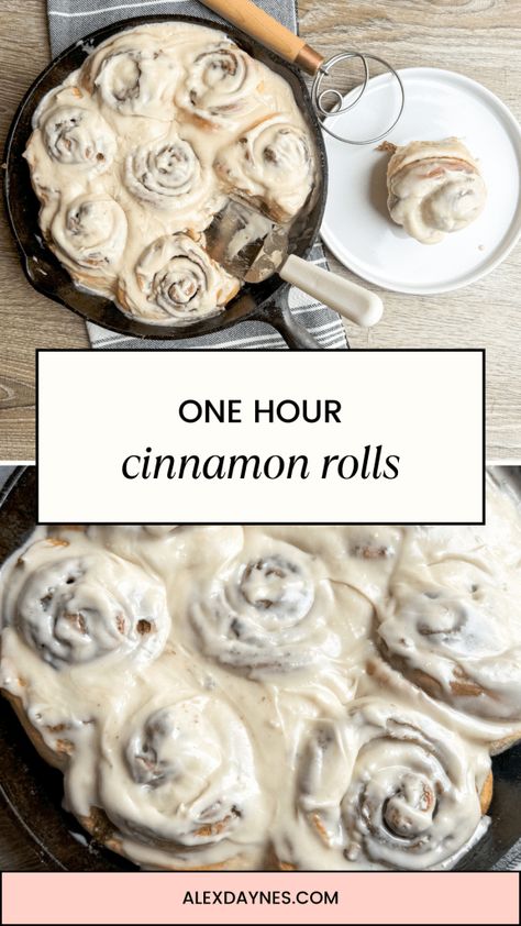 One Hour Cinnamon Rolls - Alex Daynes 1 Hour Cinnamon Rolls Homemade, 1 Hr Cinnamon Rolls Homemade, 1 Hr Cinnamon Rolls, Handle The Heat Cinnamon Rolls, Cinnamon Rolls Homemade Without Cream Cheese, Easy Quick Cinnamon Rolls Recipes, Cast Iron Cinnamon Rolls Easy, Cinnamon Rolls Homemade Quick, Cinnamon Rolls Homemade Fast Rising Yeast