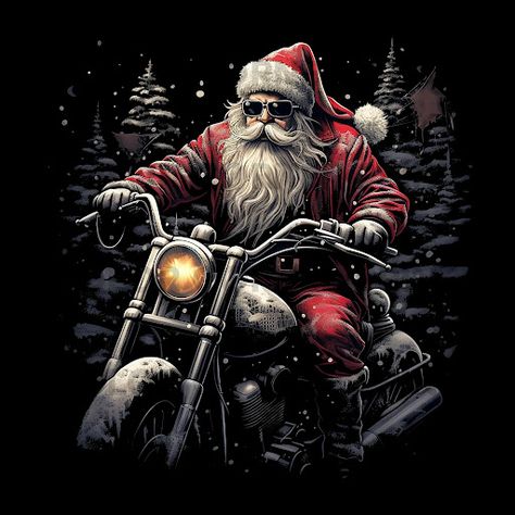 Motorcycle Png, Tshirt Sublimation, Motorcycle Illustration, Funny Santa Claus, On Motorcycle, Retro Motorcycle, Harley Bikes, Funny Santa, Sublimation Christmas