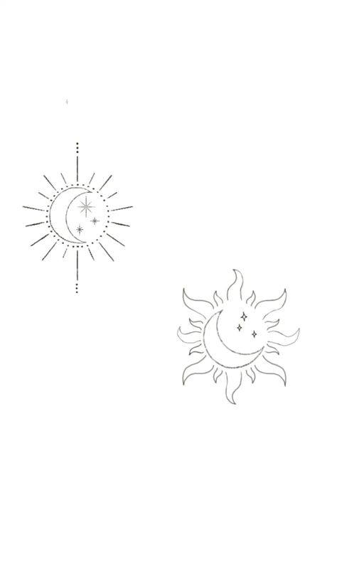 Moon Star Tattoo, First Tattoo Ideas, Moon Sun Tattoo, Tarot Tattoo, Small Pretty Tattoos, Simple Tattoo Designs, Back Of Shoulder Tattoo, Sun Tattoos, Cute Little Tattoos