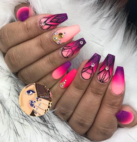 Purple Line, Line Work, Dope Nails, Cool Nail Art, Coral Pink, Nail Artist, Art Designs, Nail Ideas, Nail Art Designs