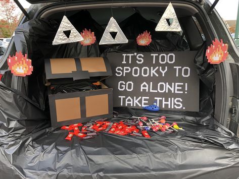 My Zelda themed trunk or treat design! https://ift.tt/2DgDork Check out Mystikz Gaming https://ift.tt/2tVNFmJ Video Game Trunk Or Treat Ideas, Dungeons And Dragons Halloween Costumes, Zelda Trunk Or Treat Ideas, Among Us Trunk Or Treat, Legend Of Zelda Trunk Or Treat, Video Game Trunk Or Treat, Zelda Trunk Or Treat, Zelda Halloween, Dragon Halloween Costume