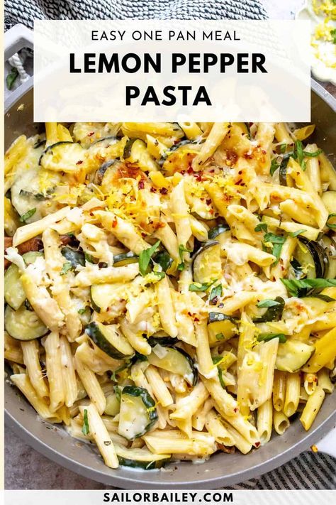 Lemon Pepper Pasta is a light, tangy and refreshing dish. This Lemon pasta has sliced zucchinis sautéed into it coming together in under 30 minutes.  via @sailor_bailey Lemon Pepper Pasta, Zucchini Pasta Recipes, Sailor Bailey, Lemon Zucchini, Gluten Free Noodles, Cheesy Zucchini, Pepper Pasta, Cooking Dishes, Lemon Pasta