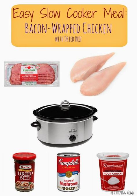 Chicken With Dried Beef, Slow Cooker Turkey Meatballs, Creamed Beef, Dried Beef, Dinner Favorites, Easy Grilling Recipes, Easy Crockpot Dinners, Chipped Beef, Wrapped Chicken