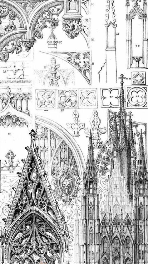 Gothic Cathedral Aesthetic, Cathedral Illustration, Cathedral Tattoo, Gothic Architecture Drawing, Goth Architecture, Gothic Period, Gothic Style Architecture, English Architecture, Perspective Drawing Architecture