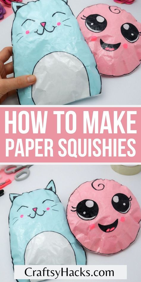 Looking for a perfect cute craft to make with children? These paper squishies might be just for that. Give these kid crafts a try with the whole family and make something cute and easy. Crafts To Do With Cotton Balls, Diy Patterned Paper, Kid Craft Ideas Easy, Make Your Own Squishies, Squishy Crafts For Kids, Paper Template Craft, Easy Simple Art Ideas, How To Make Squishmallows, Easy Things To Do With Kids