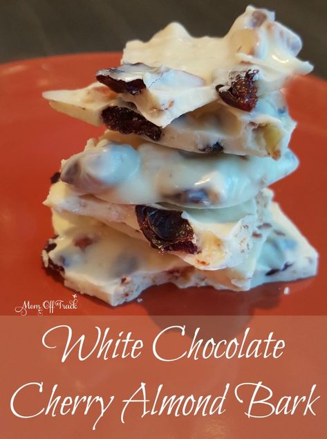 Almond Bark Recipes, White Chocolate Cherry, White Chocolate Bark, Cherry Bark, Quick Vegetarian Meals, Cherry Almond, Almond Bark, Cherry Recipes, Bark Recipe