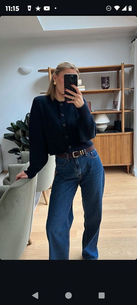 Dark Denim Jeans Outfit, Corporate Outfits, Cardigan Outfits, Outfit Inspo Fall, Work Attire, Fall 2024, Fall Winter Outfits, Daily Outfits, Autumn Winter Fashion