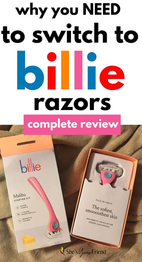 a starter pack of Billie razors with text overlay that reads why you need to switch to billie razors complete review Billie Razor, Best Razor, Body Smells, Instagram Trends, Smooth Shave, Beauty Must Haves, Starter Kit, I Said, Shaving