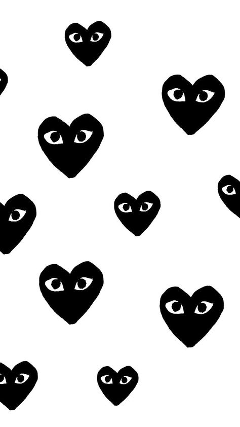 Hearts With Eyes, Comme Des Garcons Wallpaper, Cdg Heart Wallpaper, Cdg Wallpaper, Wallpaper Blur, Iphone Wallpaper Blur, Kaws Wallpaper, Heart Iphone Wallpaper, Iphone Wallpaper Hipster