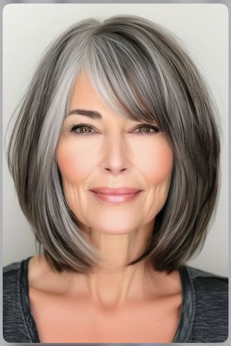 Salt Pepper Hair Going Gray, Dark Salt And Pepper Hair, Salt And Pepper Highlights Going Gray, Salt And Pepper Hair Bob, Salt And Pepper Hair With Bangs, Low Lights For Gray Hair Short, Salt And Pepper Bob Haircut, Low Lights For Grey Hair Over 50, Gray Bob With Bangs