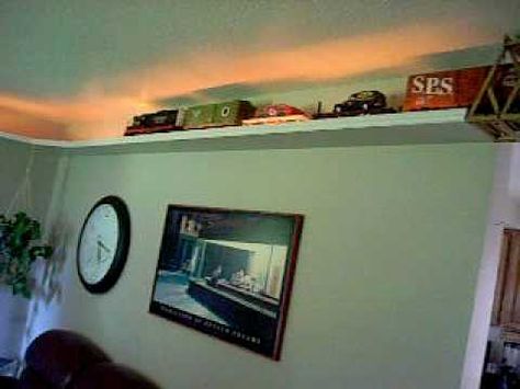 G Scale ceiling train in my house Ceiling Train, Train Bedroom, Model Train Table, Office Ceiling, Model Train Accessories, Training Room, Toy Trains Set, Train Table, Train Room