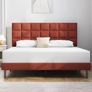 Orange Bed, Bed Frame Upholstered, Full Bed Frame, Queen Size Bed Frames, Twin Bed Frame, Queen Bed Frame, Upholstered Bed Frame, Pink Bedding, Bed Frames