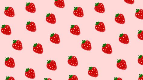 cute pink strawberry pattern wallpaper for laptop aesthetics kawai background Cute Wallpapers For Macbook Air, Strawberry Pc Wallpaper, Strawberry Desktop Wallpaper, Strawberry Background, Air Wallpaper, Red Aesthetics, Macbook Wallpapers, Macbook Air Wallpaper, Cute Background