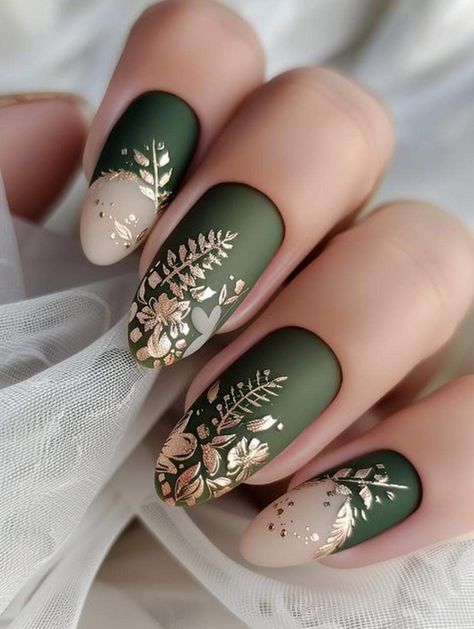 Emerald Nails, Boho Nails, Subtle Nails, Glam Nails, Fall Nail Art, Nail Designs Glitter, Festival Nails, Fancy Nails, Types Of Nails