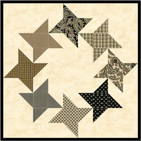 A variation of the Friendship Star quilt block Friendship Wreath, Friendship Star Quilt Block, Friendship Star Quilt, Mini Patchwork, Quilts Of Valor, Quilt Modernen, Triangle Quilts, Start Quilting, Half Square Triangle Quilts