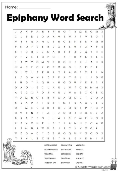 cool Epiphany Word Search Epiphany Coloring Pages Free Printable, Epiphany For Kids, Epiphany Crafts For Kids, Epiphany Of The Lord, Printable Word Games, Service Activities, Epiphany Crafts, Kids Word Search, Family Service