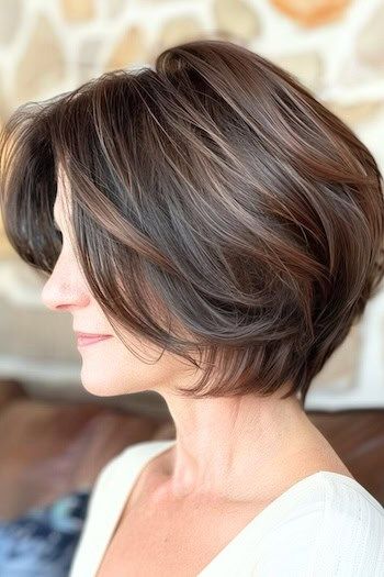 Choppy Bob Haircuts For Thick Hair, Hair Side View, Short Hair Back View, Bob Haircut Back View, Wedge Haircuts, Graduation Hair, Short Wavy Haircuts, Short Hair Back, Honey Hair Color