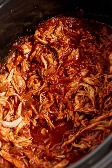 Slow Cooker Sweet Pork, Sweet Pulled Pork Slow Cooker, Mexican Chicken Tinga, Cafe Rio Sweet Pork Recipe, Sweet Pork Recipe, Chicken Tinga Tacos, Pork Crockpot, Tinga Recipe, Chicken Tinga Recipe