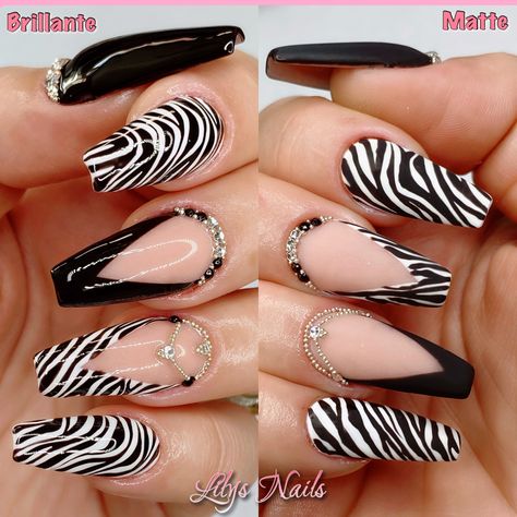 Cebra Nail Designs Zibra Paint Nail Art, Zebra Nail Designs, Feet Nail Design, Zebra Nails, Polish Design, Beauty Boost, Zebra Design, Power Of Makeup, White Acrylic Nails