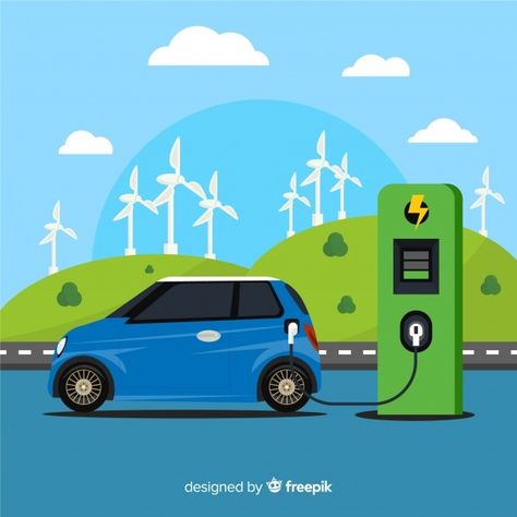 Electric Cars Illustration, Electric Car Drawing, Electric Car Illustration, Save Energy Paintings, Electric Station, Electric Car Design, Electric Car Concept, Convertible Cars, Hybrid Cars