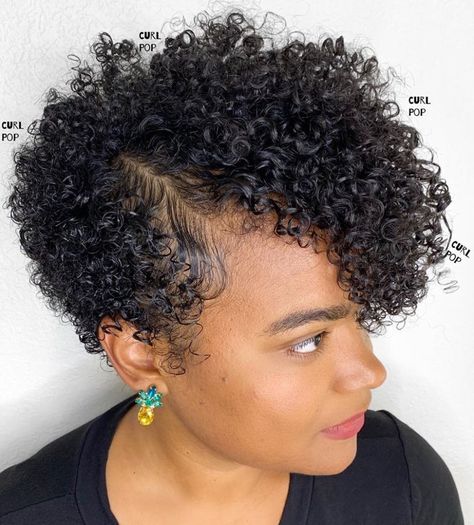 3C Curly Pixie Cut with a Side Part Short Natural Curly Hair, Curly Pixie Haircuts, Tapered Natural Hair, Natural Hair Cuts, Natural Hair Short Cuts, Curly Pixie Cuts, Pretty Accessories, Curly Pixie, Short Curly Haircuts