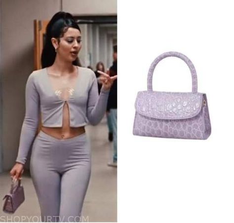 Maddy Euphoria Purple Outfit, Maddy Perez Purple Outfit, Maddy Perez Outfits, Outfit Festa, Euphoria Season 2, Euphoria Outfits, Kristen Jenner, Ideas Maquillaje, Croc Bag