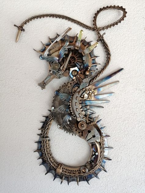 Steampunk Tendencies, Art Steampunk, Welding Art Projects, Metal Wall Sculpture, Steampunk Design, Metal Art Diy, Metal Art Sculpture, Steampunk Art, Metal Art Projects