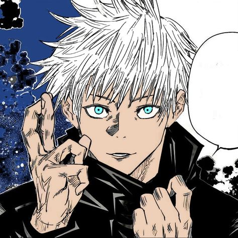 Coloured by me 🌚 Manga Coloured Icons, Gojo Satoru Manga Colored, Homescreen Icons, Gege Akutami, Gojou Satoru, Gojo Saturo, Toshiro Hitsugaya, Manga Colored, Naruto Sketch