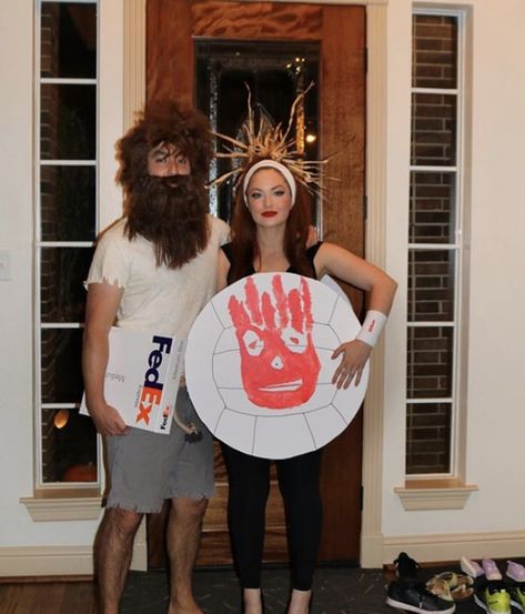 These funny couples costumes will help get your creative wheels turning. Mostly because we just did most of the work! Now you just have to decide on one. #halloween #couplescostume #costume #halloweencostumes Castaway Costume, Clever Couple Costumes, Funny Couples Costumes, Clever Couples Halloween Costumes, Couples Costume Ideas, Badass Halloween Costumes, Couples Costumes Creative, Costume Couple, Funny Couple Costumes