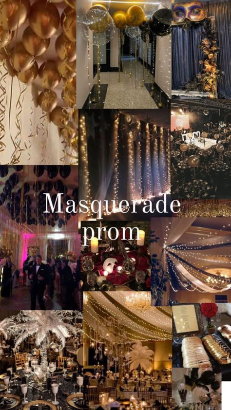 School Masquerade Ball, Prom Ideas Activities, Masquerade School Dance Decorations, School Formal Decorations Ideas, Mascarade School Dance, Prom Wedding Theme, Prom Ideas Theme Masquerade, Cotillion Themes, Prom Night Theme Party