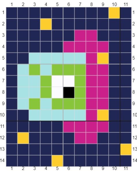 Ufo Pixel Art, 15x15 Pixel Art, Basic Programming, Pixel Beads, Bead Creations, Beads Patterns, Easy Pixel Art, Colorwork Knitting, Graph Paper Art