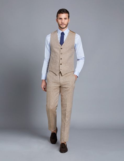 Hawes And Curtis, Italian Suit, Mens Linen, Three Piece Suit, Trouser Suits, Mens Vest, Pure Linen, Mens Fashion Casual, Workout Pants