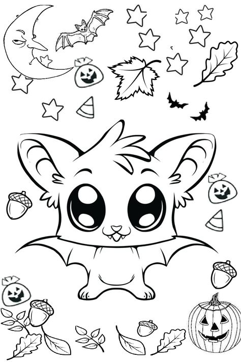 Witch Haunted House, Bat Printable, Coloring Pages Disney, Creepy Cute Halloween, Halloween Coloring Pictures, Coloring Halloween, Halloween Coloring Pages Printable, Cute Halloween Coloring Pages, Bat Coloring Pages