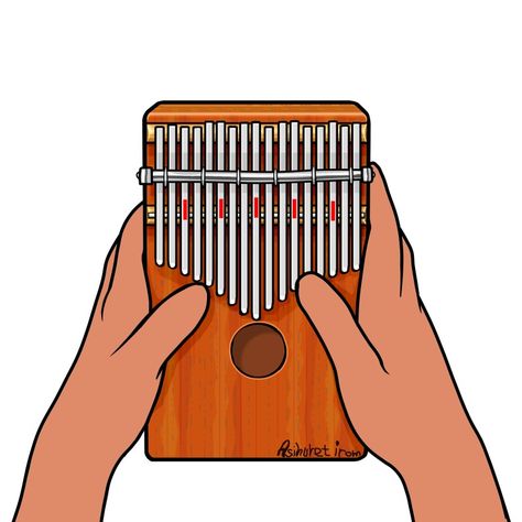 thumb piano(kalimba) Kalimba Drawing, All Music Instruments, Thumb Piano, Folk Instruments, Bird Painting, Percussion Instruments, Cute Anime Wallpaper, Musical Instrument, Birds Painting