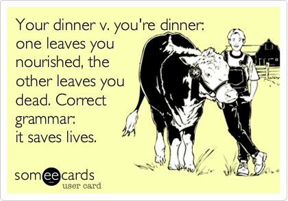 i would say one leaves You nourished and the other leaves Us satisfied. Grammar Memes, Cooking Puns, Grammar Jokes, Grammar Nerd, Bad Grammar, Grammar Police, Grammar Humor, Grammar And Punctuation, Teaching Grammar