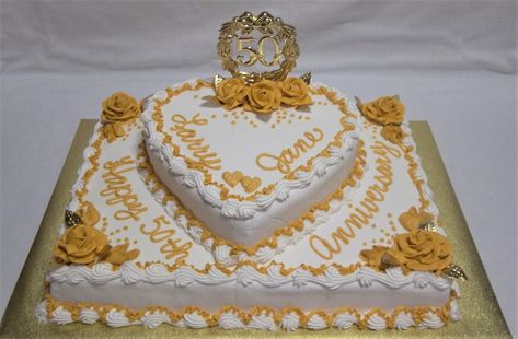 Anniversary Sheet Cake Ideas, Anniversary Sheet Cake, Wedding Anniversary Cake Ideas, Anniversary Cake Ideas, 70th Wedding Anniversary, 50th Anniversary Cakes, Cakes And Cookies, Bridal Shower Cookies, Graduation Cookies