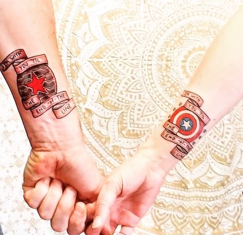 Couple Tattoo Heart, Mickey And Minnie Tattoos, Minnie Tattoo, Marriage Tattoos, Couple Tattoos Unique Meaningful, Avengers Tattoo, Wife Tattoo, Cute Matching Tattoos, Relationship Tattoos