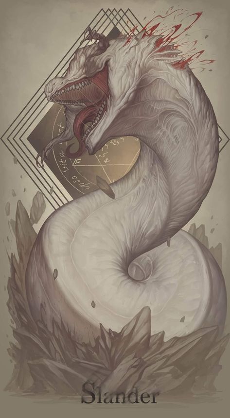 White Python, Dark Creatures, 다크 판타지, Monster Concept Art, Demon Art, Fantasy Creatures Art, Fantasy Monster, Scary Art, Mythical Creatures Art