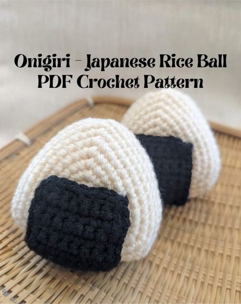 PDF: Chubby ONIGIRI crochet pattern - Japanese rice ball, Amigurumi Japanese crochet bag #japanesecrochetbag #crochet #crochetbag #crochetbags 11.347 Crochet Asian Food, Crochet Onigiri, Japan Crochet, Japanese Crochet Bag, Japanese Crochet Patterns, Pattern Japanese, Japanese Crochet, Free Crochet Bag, Womens Crochet Patterns