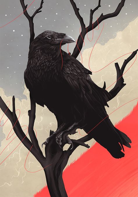 Curated collection of amazing digital art created by artists from around the world. Do you like this Pin? Feel free to save to your Digital Art board. #art, #artinspiration, #digitalart Rabe Tattoo, Arte Peculiar, Crow Art, Raven Art, Warsaw Poland, Art Nouveau Design, Digital Art Illustration, Arte Fantasy, Kraken