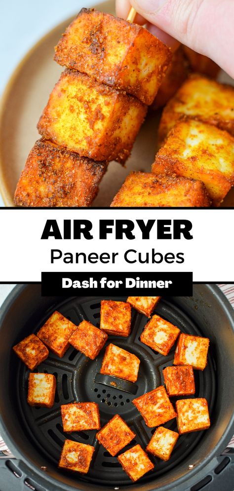 Air Fryer Paneer, Air Fryer Snacks, Paneer Snacks, Air Fryer Recipes Low Carb, Vegetarian Main Dish, Recipe For Air Fryer, Tandoori Paneer, Air Fryer Recipes Vegetarian, Healthy Air Fryer