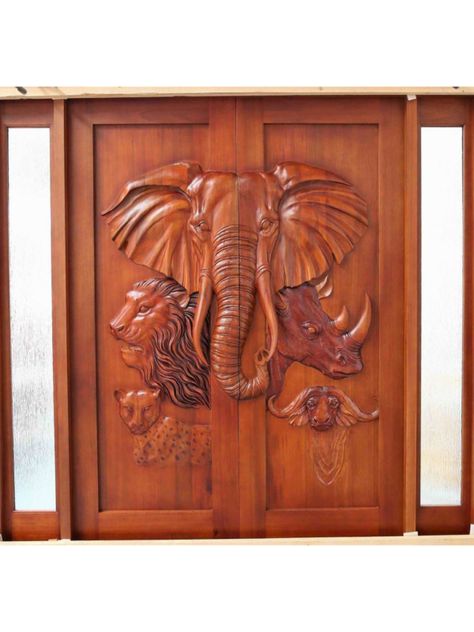 Wood Entry Doors | Exterior Doors | Monarch Custom Doors Wood Carving Door, Custom Interior Doors, Custom Front Doors, Door Design Photos, Front Door Design Wood, Elephant Carving, Wood Entry Doors, Door Design Images, Custom Doors