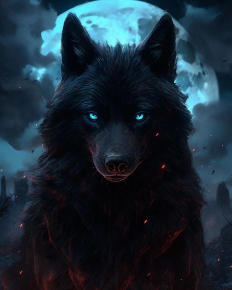 Black Wolves With Blue Eyes, Wear Wolf Art, Dark Wolf Aesthetic, Wolf Dark, Pathfinder Rpg Characters, Wolf With Blue Eyes, Pet Wolf, Dark Wolf, Mystical Wolf