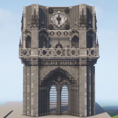 Castle Doors Minecraft, Minecraft Dark Castle Ideas, Minecraft Cliffside Castle, Gothic Church Minecraft, Minecraft Cathedral Blueprints, Gothic Minecraft Castle, Castle Wall Minecraft, Castle Walls Minecraft, Gothic Architecture Minecraft