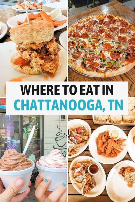 Looking for the best places to eat in Chattanooga, Tennessee? Look no further! Our top 6 favorite restaurants in the city will leave you craving for more. From classic Southern fare at Tulepo Honey Cafe to the delicious pizza at Goodfellas Pizza, we’ve got you covered. But wait, there’s more! We’ll also tell you what to expect and the places we’re not fond of. Come and explore the vibrant food scene of Chattanooga, Tennessee, which is quickly becoming one of the top foodie US destinations. Chattanooga Tennessee Restaurants, Rock City Chattanooga, Chattanooga Restaurants, Tennessee Food, Honey Cafe, Chattanooga Choo Choo, Vibrant Food, National Park Vacation, Chattanooga Tennessee