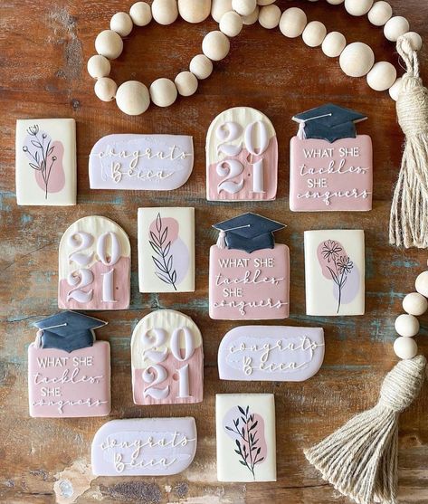 Maison Wells on Instagram: “Cookies by: @tastefulbea.sc These beautiful modern graduation cookies are everything! Cutter used: Grad Cap Plaque” Boho Graduation, Pink Graduation Party, Floral Graduation Party, Graduation Desserts, Instagram Cookies, Grad Party Decorations, Grad Invitations, Graduation Cookies, 19th Birthday