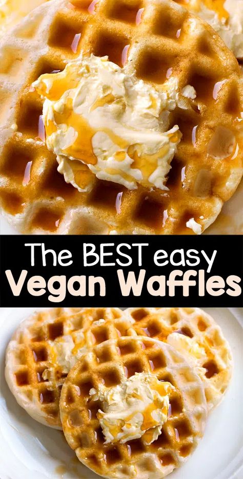 Vegan Waffles - Light, Fluffy, Crispy, Delicious Recipe! Vegan Waffle Recipe Easy, Ella Vegan, Easy Waffle Recipe, Cinnamon Waffles, Vegan Waffles, Apples Cinnamon, Waffles Easy, Bed Early, Homemade Waffles