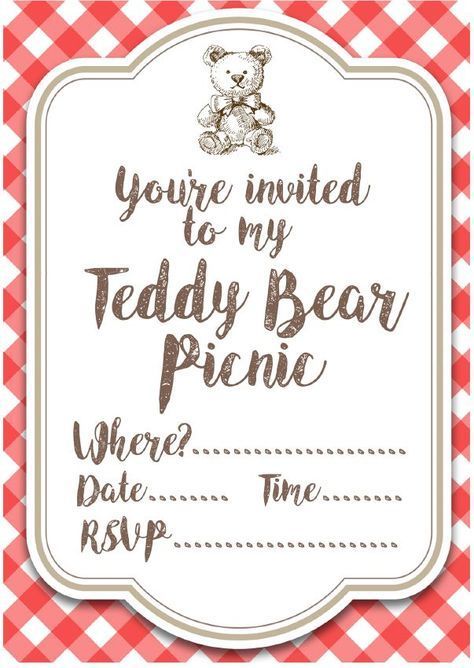 Printable Teddy Bear, Teddy Bear Picnic Birthday Party, Teddy Bear Birthday Party, Picnic Baby Showers, Picnic Invitations, Teddy Bears Picnic, Teddy Bear Baby Shower Invitations, Picnic Birthday Party, Teddy Bear Party